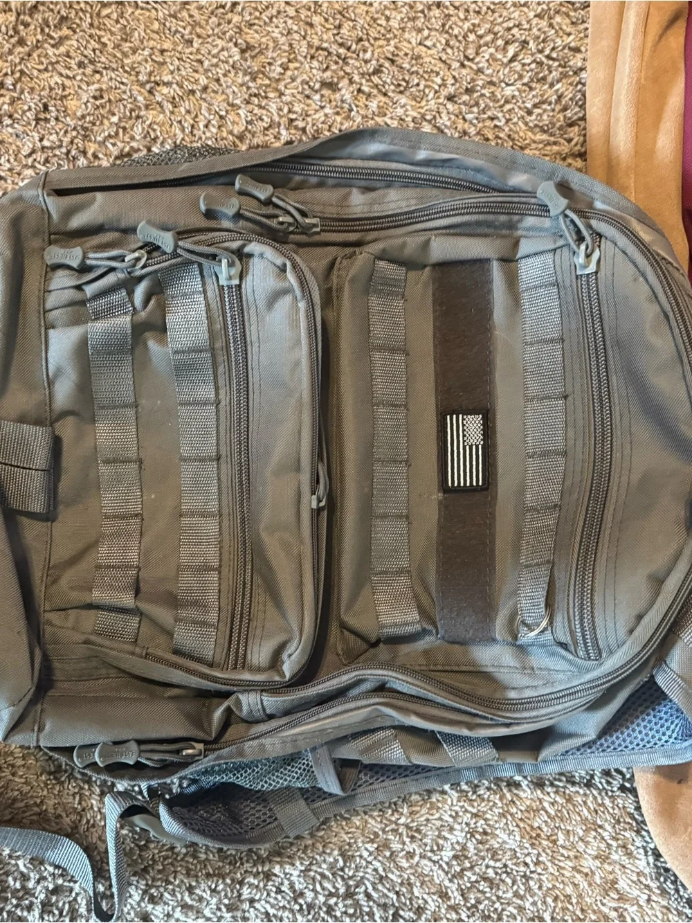 2 Jansport Maroon Backpacks with Tan Accents